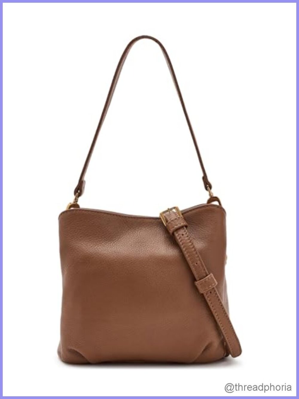 Hobo Leather Convertible Shoulder Bag with Crossbody Strap Top Zip